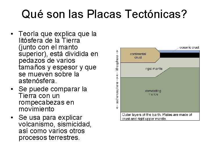 Qué son las Placas Tectónicas? • Teoría que explica que la litósfera de la