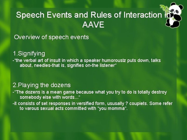 African American Vernacular English Phonology Syntax Speech Acts