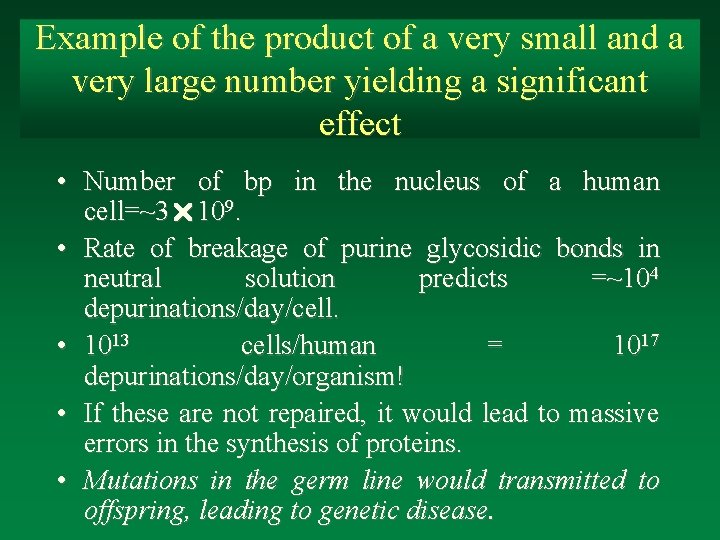 Example of the product of a very small and a very large number yielding