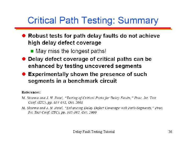 Delay Fault Testing Tutorial 36 