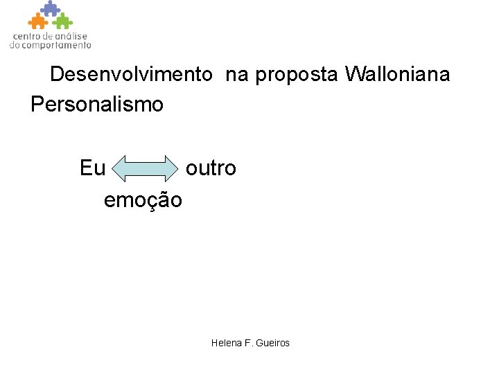 Desenvolvimento na proposta Walloniana Personalismo Eu outro emoção Helena F. Gueiros 
