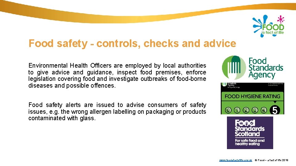 Food safety - controls, checks and advice Environmental Health Officers are employed by local