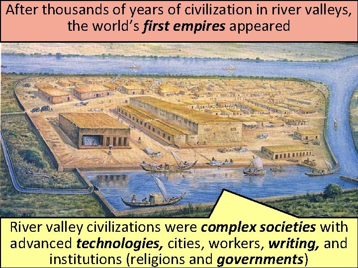 After thousands of years of civilization in river valleys, the world’s first empires appeared