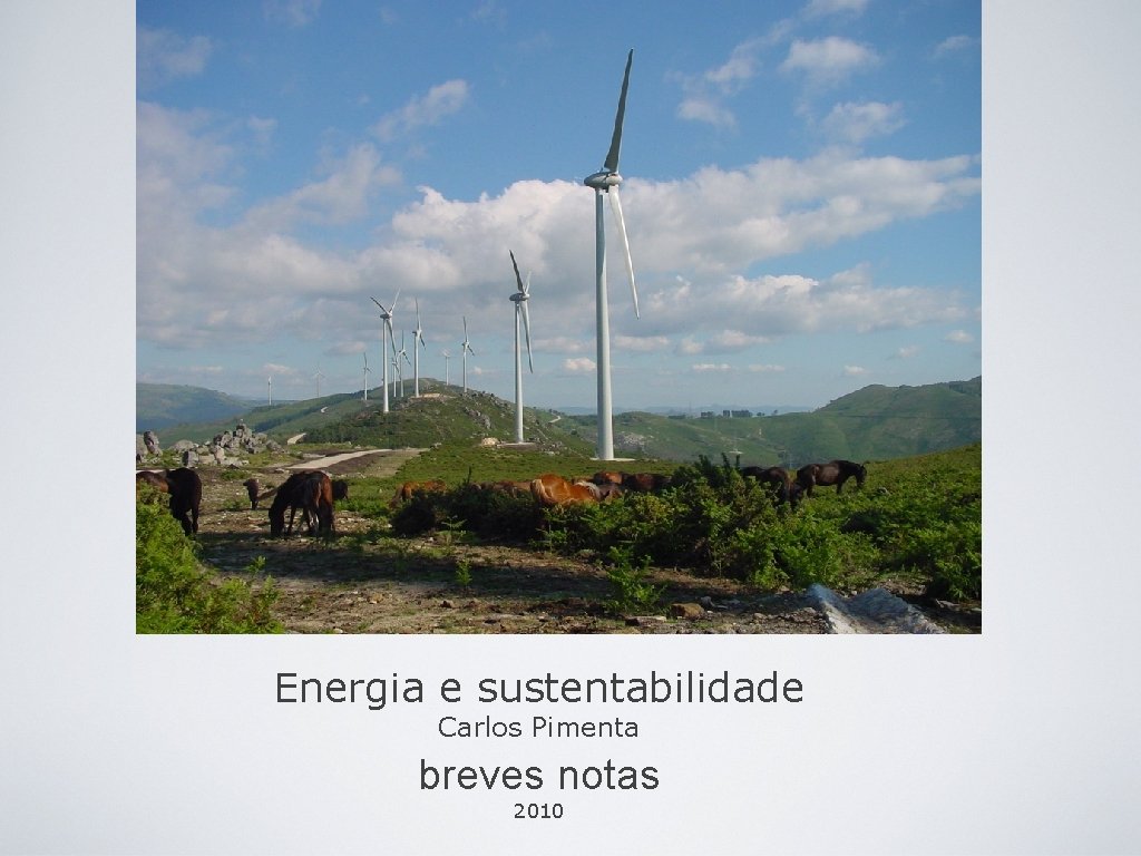 Energia e sustentabilidade Carlos Pimenta breves notas 2010 