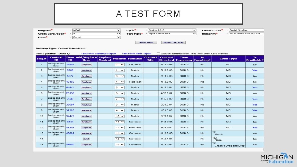 A TEST FORM 