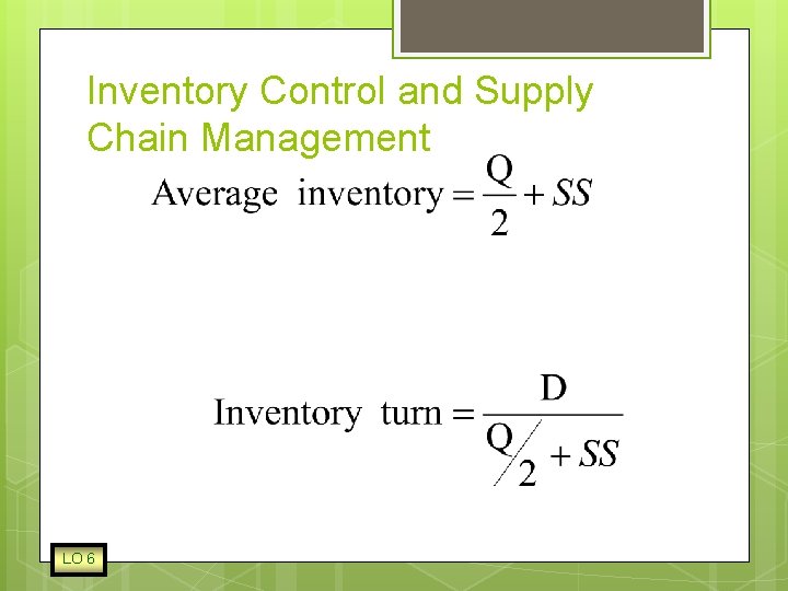 Inventory Control and Supply Chain Management LO 6 
