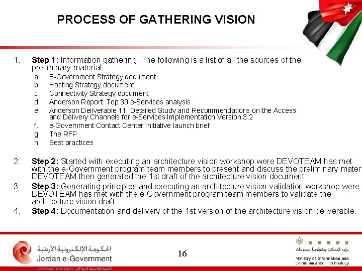 PROCESS OF GATHERING VISION 1. Step 1: Information gathering -The following is a list