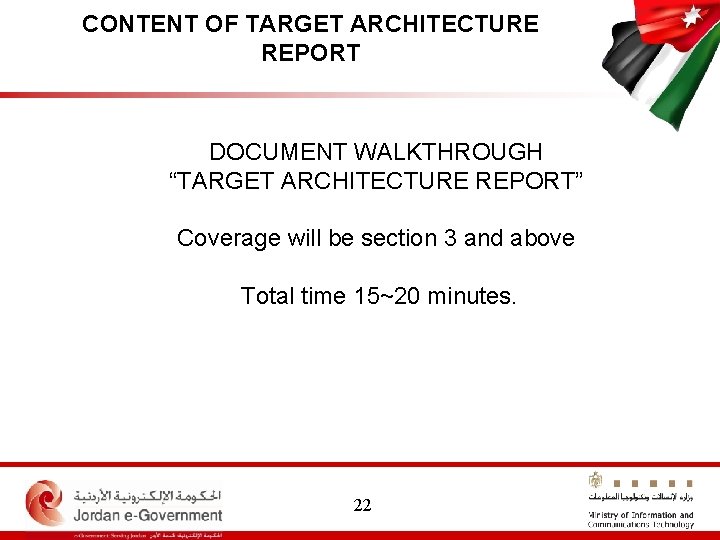 CONTENT OF TARGET ARCHITECTURE REPORT DOCUMENT WALKTHROUGH “TARGET ARCHITECTURE REPORT” Coverage will be section