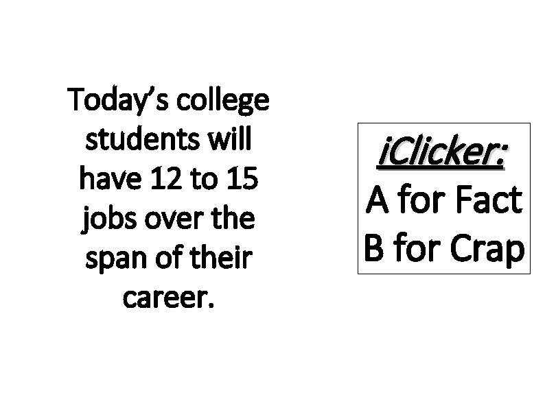Today’s college Today’s students will college have 12 to 15 students will jobs over Today’s college Today’s students will college have 12 to 15 students will jobs over