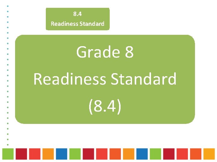 8. 4 Readiness Standard Grade 8 Readiness Standard (8. 4) 