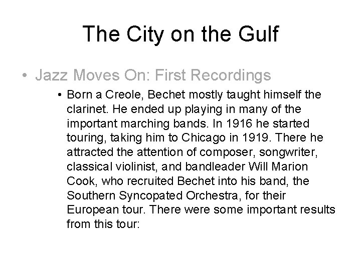 The City on the Gulf • Jazz Moves On: First Recordings • Born a