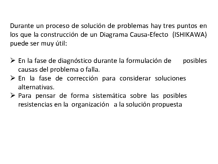 Durante un proceso de solución de problemas hay tres puntos en los que la Durante un proceso de solución de problemas hay tres puntos en los que la