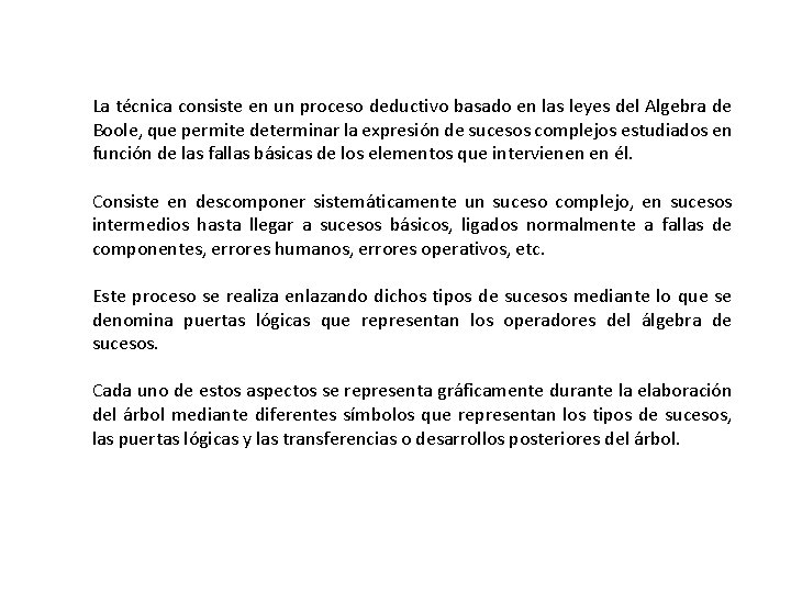La técnica consiste en un proceso deductivo basado en las leyes del Algebra de La técnica consiste en un proceso deductivo basado en las leyes del Algebra de