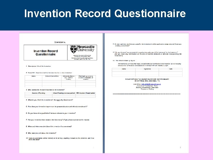 Invention Record Questionnaire 