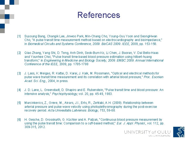 References [1] Suyoung Bang, Changik Lee, Jinwoo Park, Min-Chang Cho, Young-Gyu Yoon and Seong.