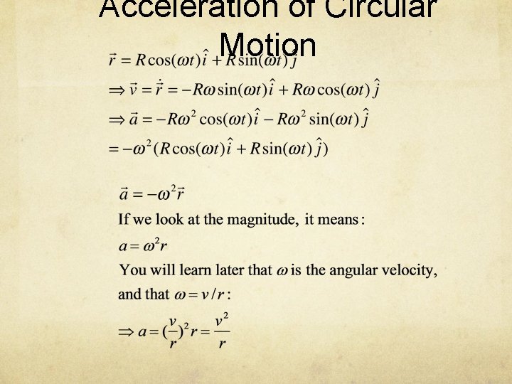 Acceleration of Circular Motion 