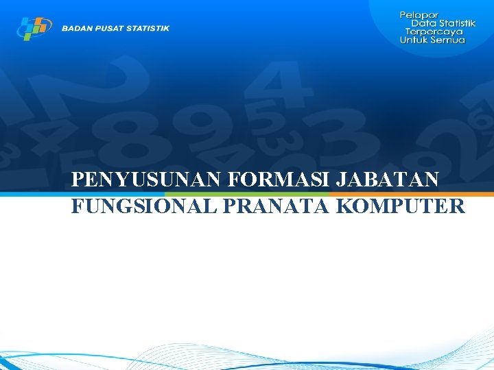 PENYUSUNAN FORMASI JABATAN FUNGSIONAL PRANATA KOMPUTER PENYUSUNAN FORMASI JABATAN FUNGSIONAL PRANATA KOMPUTER
