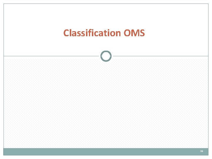 Classification OMS 38 