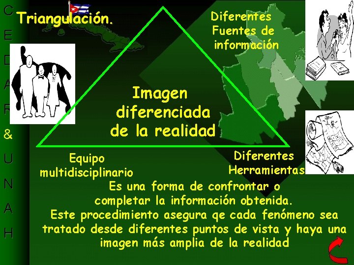 C E Triangulación. Diferentes Fuentes de información D A R & U N A C E Triangulación. Diferentes Fuentes de información D A R & U N A