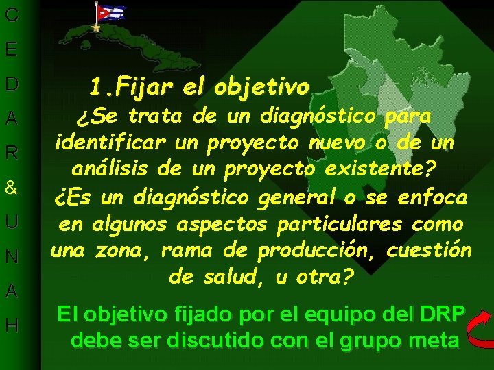 C E D A R & U N A H 1. Fijar el objetivo C E D A R & U N A H 1. Fijar el objetivo