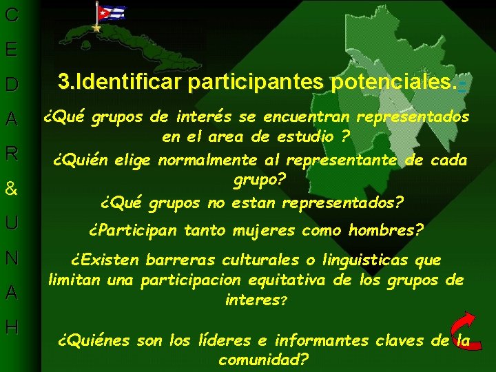 C E D 3. Identificar participantes potenciales. - A ¿Qué grupos de interés se C E D 3. Identificar participantes potenciales. - A ¿Qué grupos de interés se