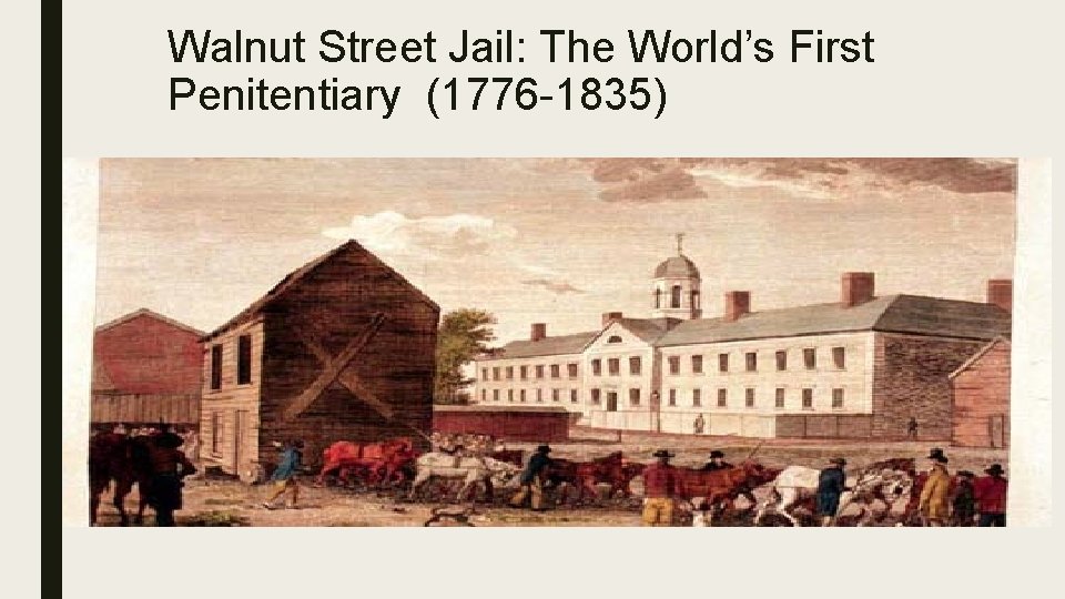 Walnut Street Jail: The World’s First Penitentiary (1776 -1835) 