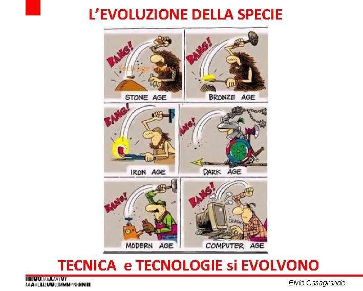 L’EVOLUZIONE DELLA SPECIE TECNICA e TECNOLOGIE si EVOLVONO Elvio Casagrande L’EVOLUZIONE DELLA SPECIE TECNICA e TECNOLOGIE si EVOLVONO Elvio Casagrande