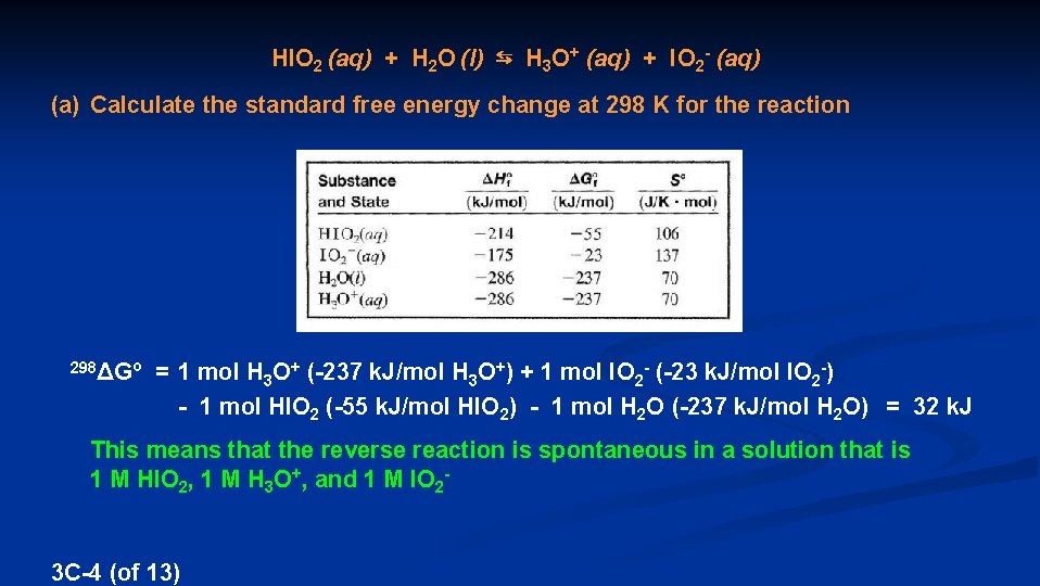 HIO 2 (aq) + H 2 O (l) ⇆ H 3 O+ (aq) +
