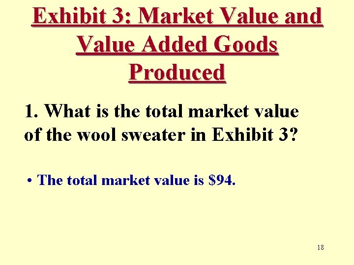 Exhibit 3: Market Value and Value Added Goods Produced 1. What is the total