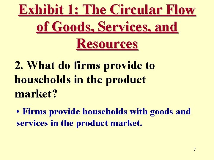 Exhibit 1: The Circular Flow of Goods, Services, and Resources 2. What do firms