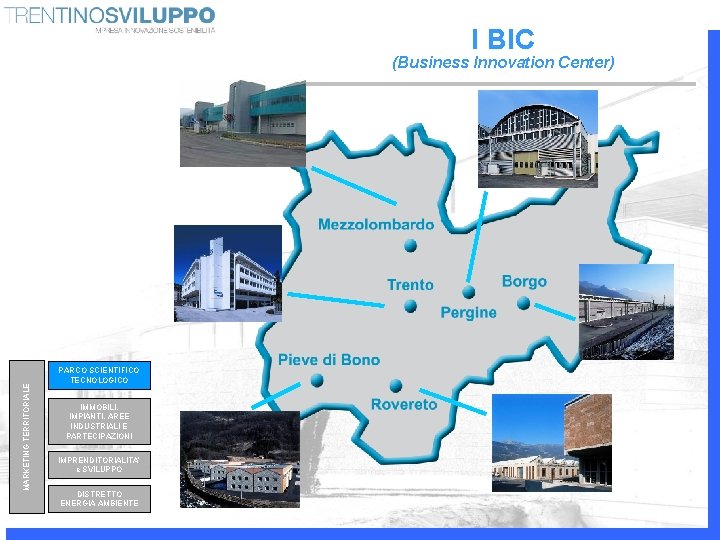 I BIC MARKETING TERRITORIALE (Business Innovation Center) PARCO SCIENTIFICO TECNOLOGICO IMMOBILI, IMPIANTI, AREE INDUSTRIALI