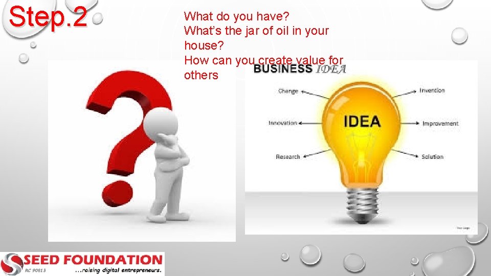 Step. 2 What do you have? What’s the jar of oil in your house?