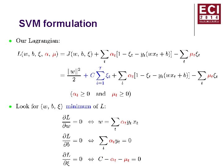 SVM formulation 