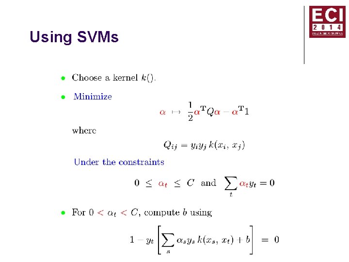 Using SVMs 