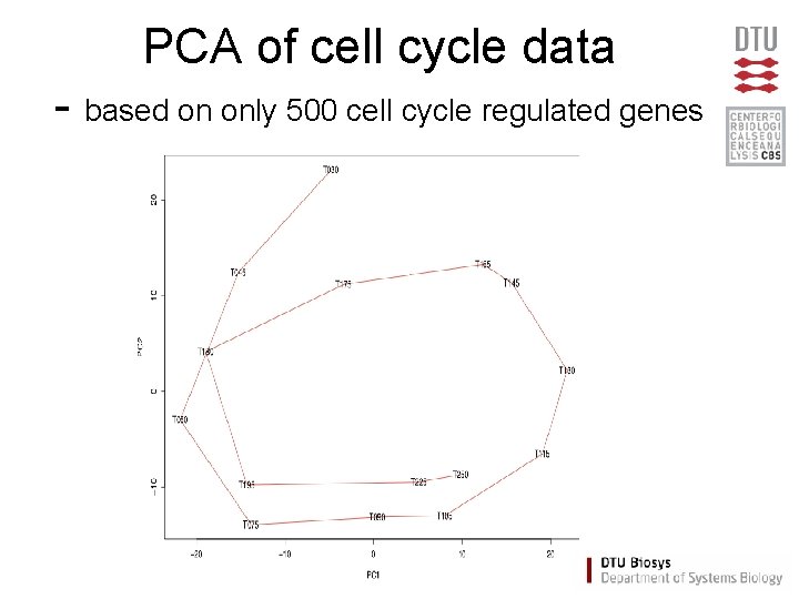 PCA of cell cycle data - based on only 500 cell cycle regulated genes