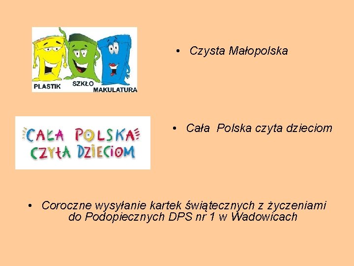  • Czysta Małopolska • Cała Polska czyta dzieciom • Coroczne wysyłanie kartek świątecznych