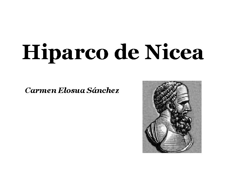 Hiparco de Nicea Carmen Elosua Sánchez 