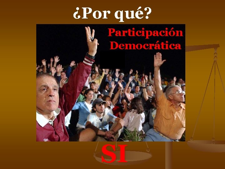 ¿Por qué? Participación Democrática SI ¿Por qué? Participación Democrática SI