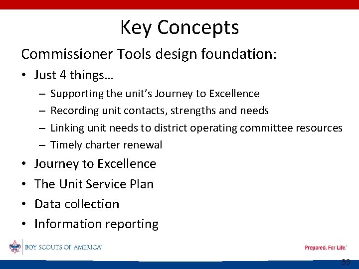 Key Concepts Commissioner Tools design foundation: • Just 4 things… – – • •