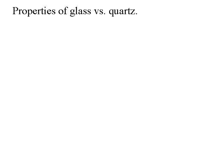 Properties of glass vs. quartz. 