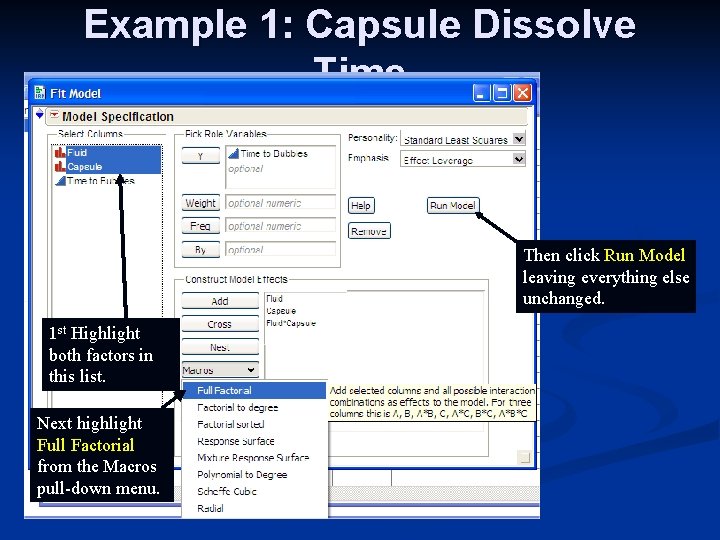 Example 1: Capsule Dissolve Time Then click Run Model leaving everything else unchanged. 1