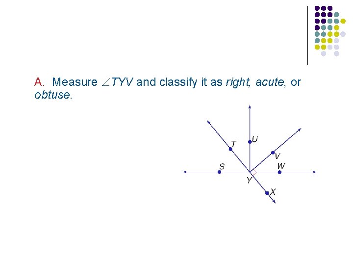 A. Measure TYV and classify it as right, acute, or obtuse. 