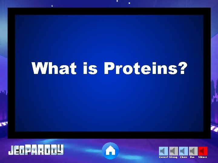 What is Proteins? Correct Wrong Cheer Boo Silence 