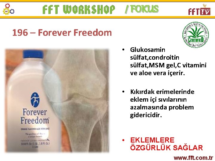 / FOKUS 196 – Forever Freedom • Glukosamin sülfat, condroitin sülfat, MSM gel, C