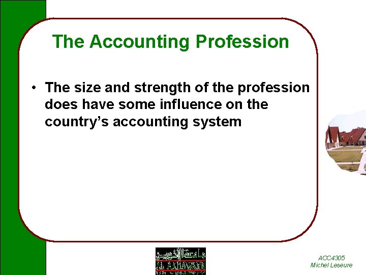 The Accounting Profession • The size and strength of the profession does have some