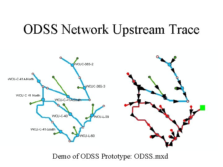 ODSS Network Upstream Trace Demo of ODSS Prototype: ODSS. mxd 