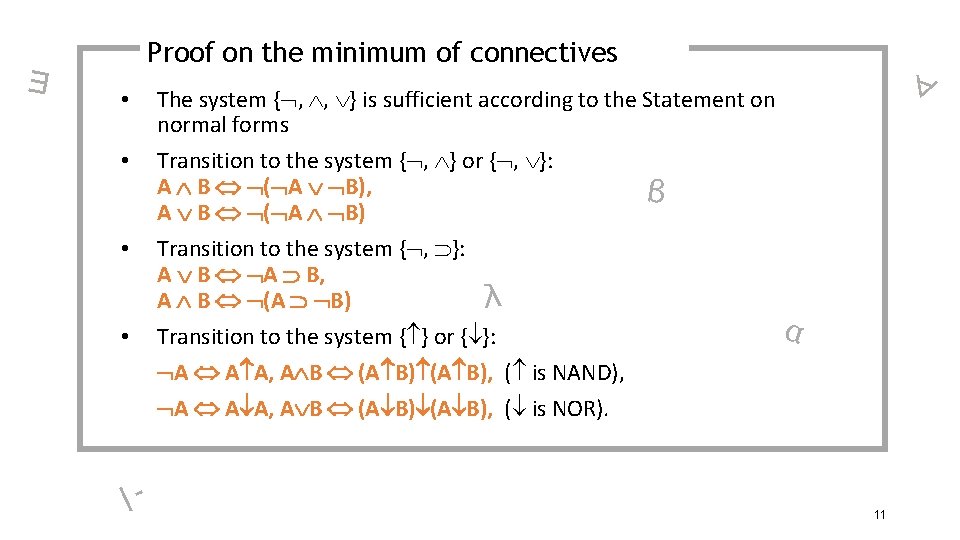 ∃ Proof on the minimum of connectives • • |- The system { ,