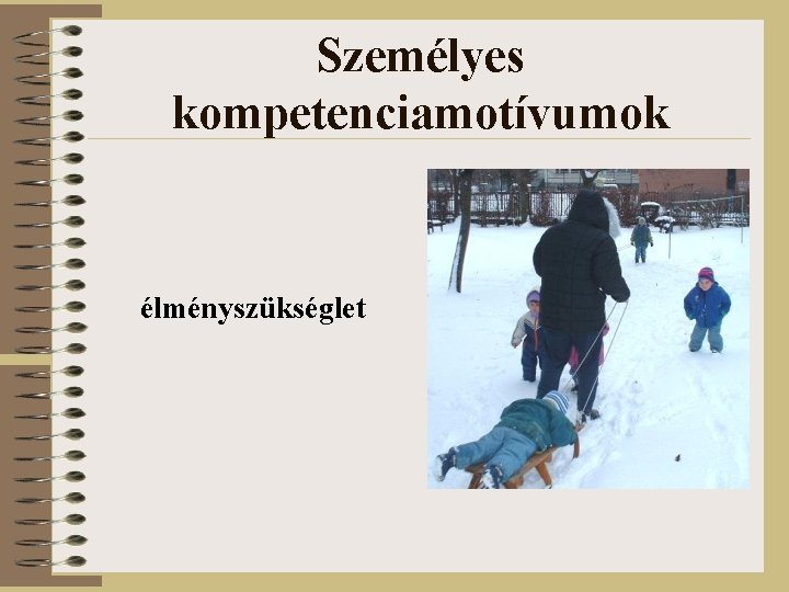 Személyes kompetenciamotívumok élményszükséglet 