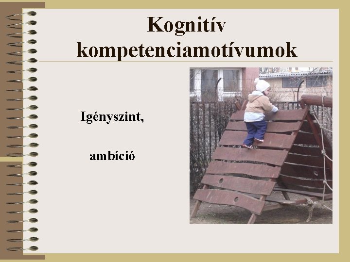 Kognitív kompetenciamotívumok Igényszint, ambíció 