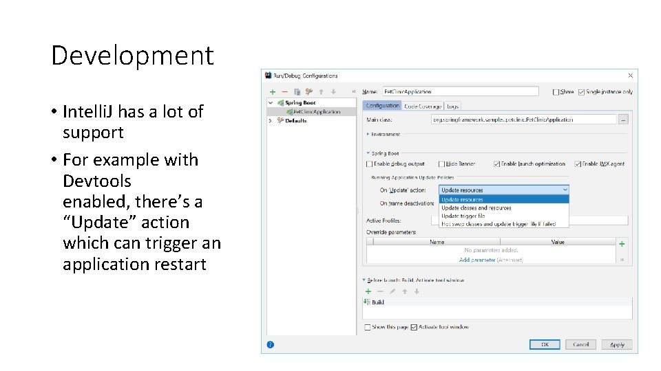 Development • Intelli. J has a lot of support • For example with Devtools Development • Intelli. J has a lot of support • For example with Devtools
